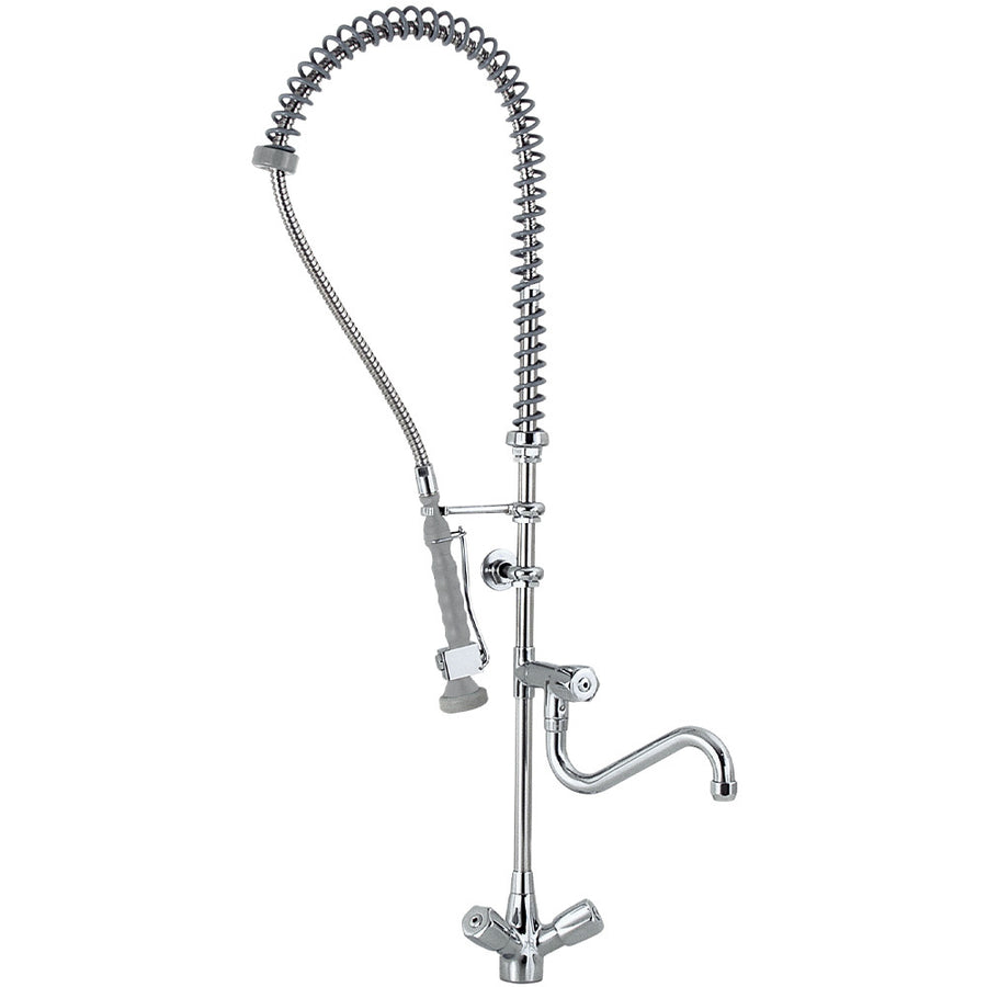 Robinet avec douchette Diamond Heavy-Duty et groupe mélangeur mono, finition robuste pour salle de bain ou cuisine