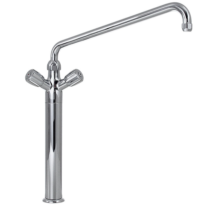 Colonne avec robinet mélangeur Diamond Heavy-Duty à sortie mono, robuste et à débit élevé, visible avec poignée et finition métallique.