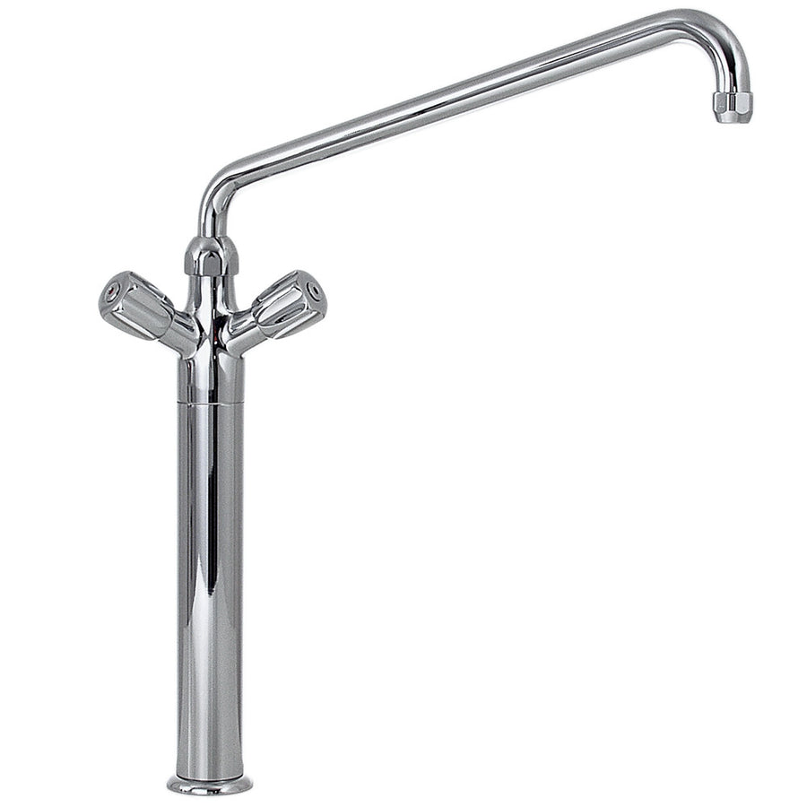 Colonne avec robinet mélangeur Diamond Heavy-Duty à sortie mono, robuste et à débit élevé, visible avec poignée et finition métallique.