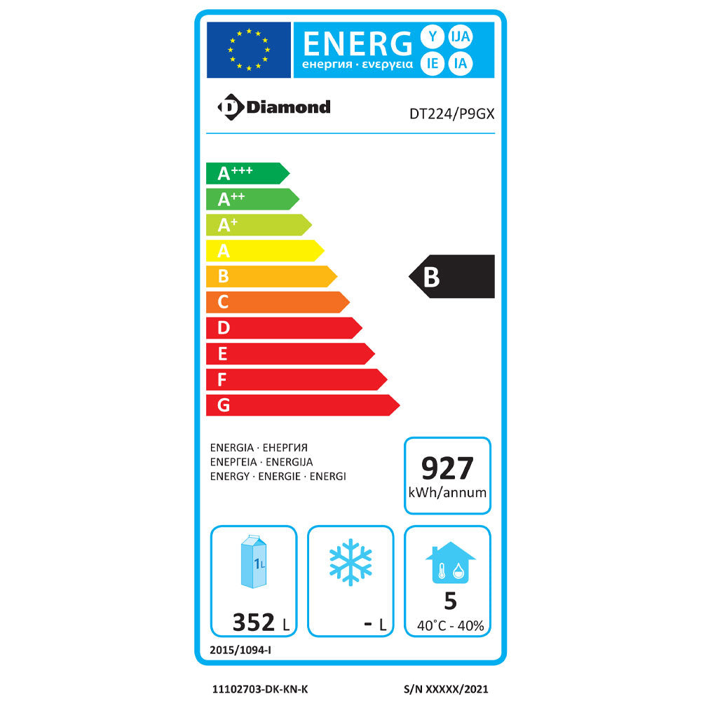 Table frigorifique ventilée, 4 portes GN 1/1, 550 Lit. groupe a gauche