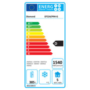 Table frigorifique ventilée Diamond, réfrigérée 4 portes GN 1/1, capacité 550L, groupe à gauche, pour stockage froid.
