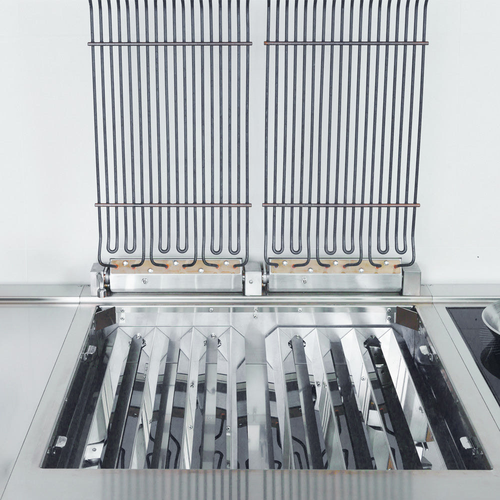 Grill électrique vapeur Diamond HP 800mm, grande surface de cuisson avec plaques en acier inoxydable.