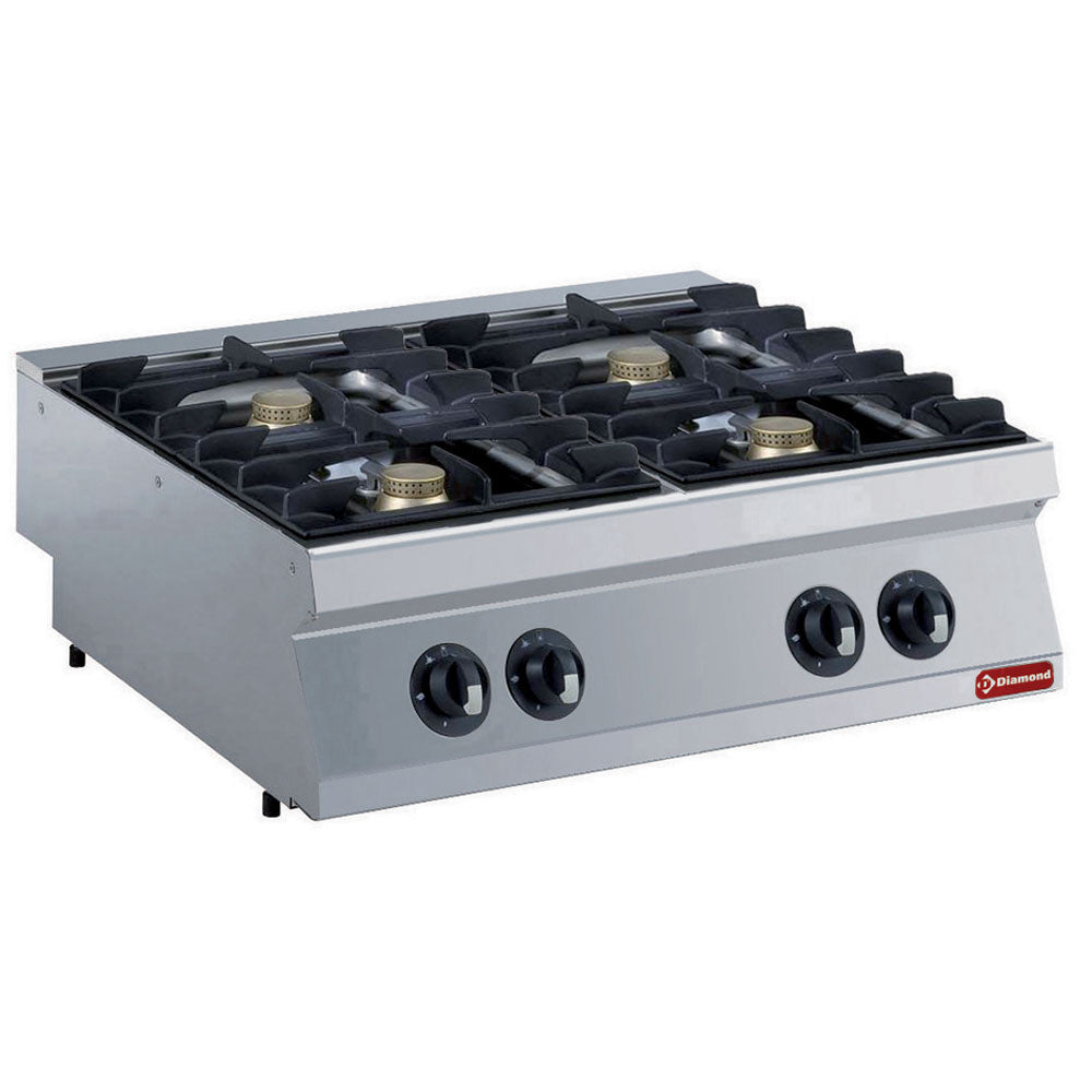 Fourneau composé: 4 feux vifs & soubassement ouvert