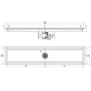 Caniveau de sol inox 1500x300, sortie horizontale