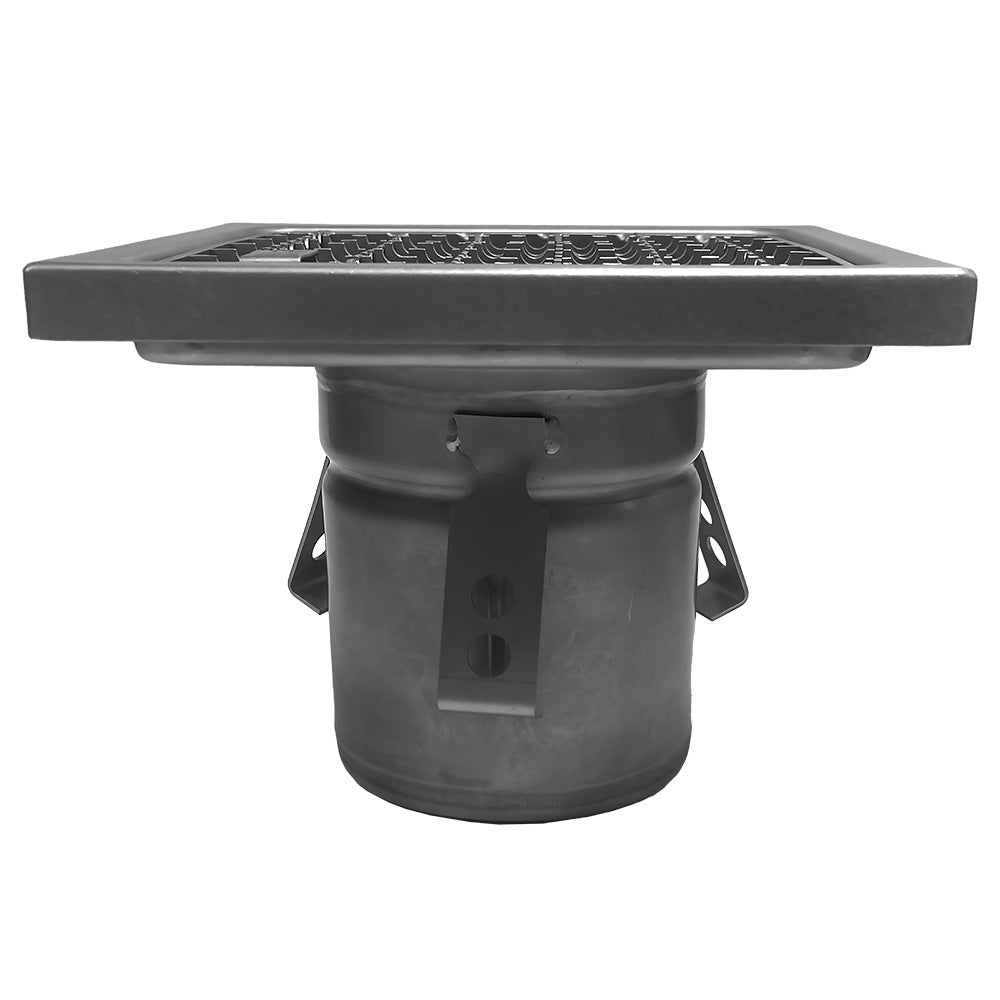 Caniveau de sol inox 400x400, sortie horizontale