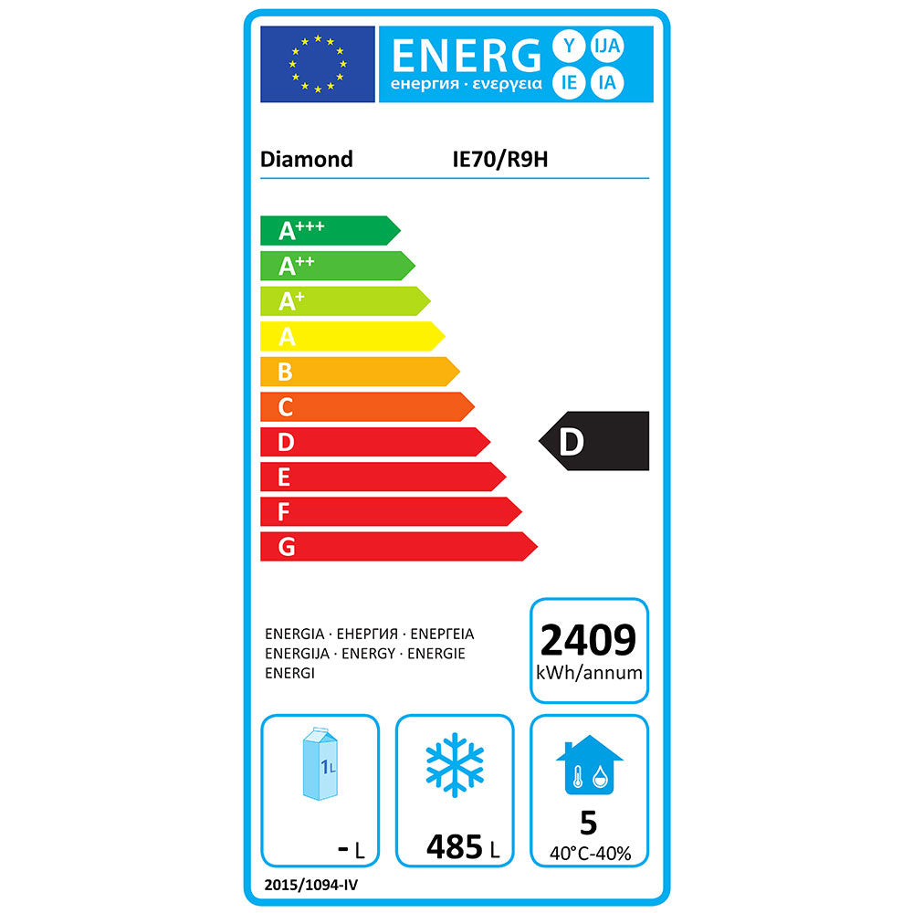 Armoire de congélation ventilée 700 Lit. 1 porte GN 2/1, sur roues