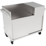 Meuble inox support vitrine VBME-2X, sur roulettes