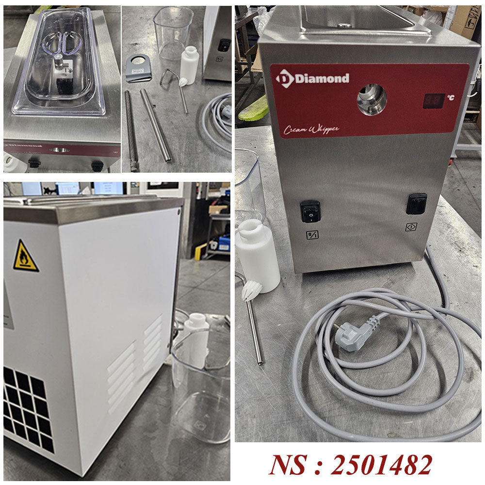 Machine réfrigérée à chantilly en inox, cuve 2 L (100 L/h)