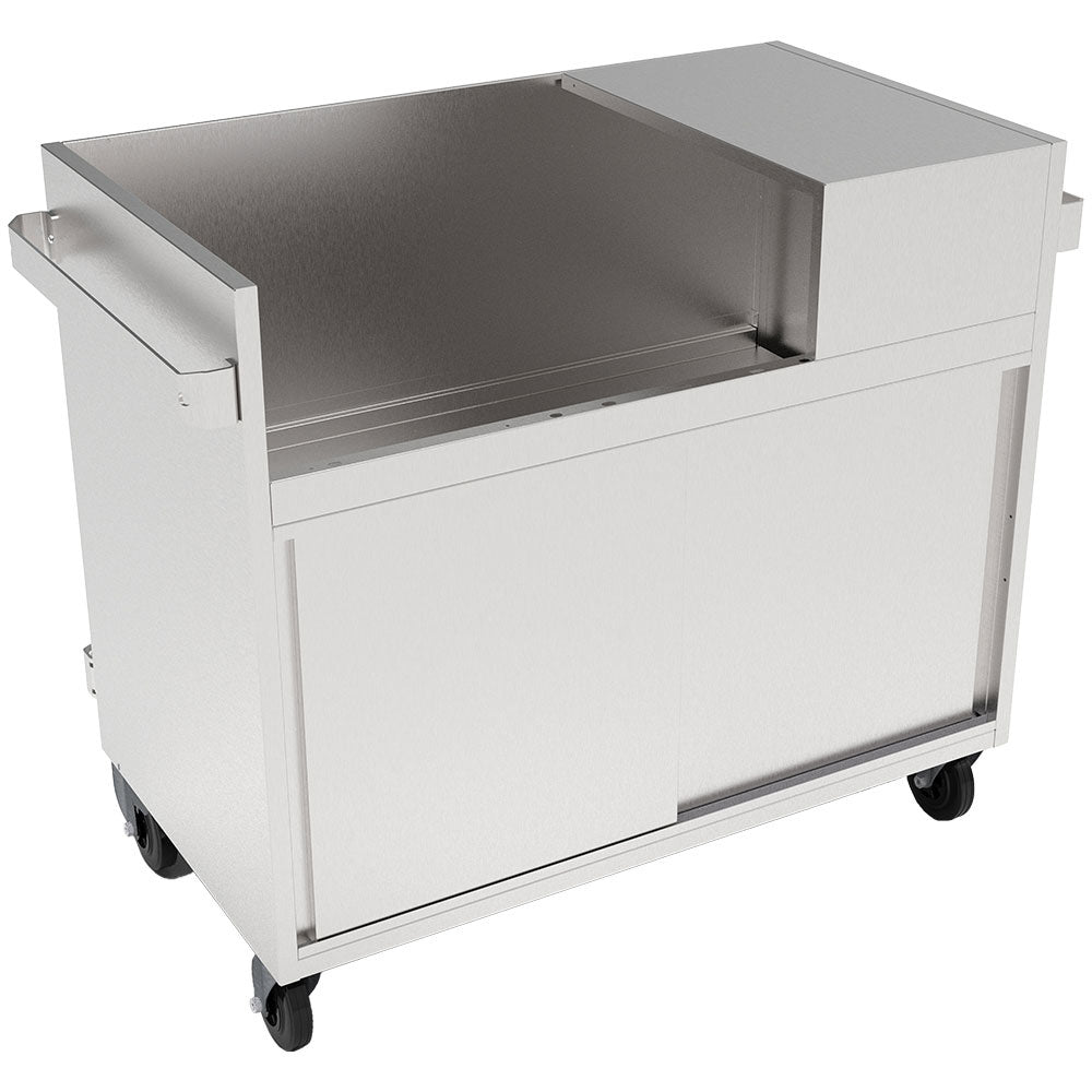 Meuble inox support vitrine VBE-211/N, sur roulettes