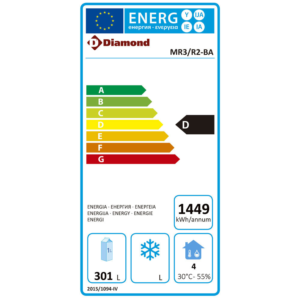 Table frigorifique, ventilée, 3 portes GN 1/1 (405 Lit.)