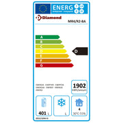 Table frigorifique ventilée Diamond avec 4 portes GN 1/1, capacité de 550 litres, conçue pour la conservation réfrigérée.