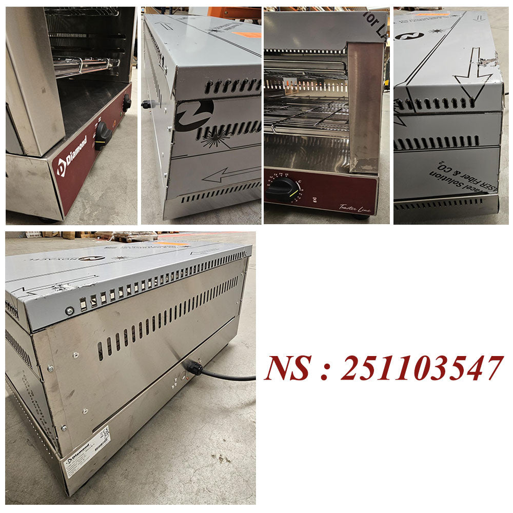 Toaster-salamandre GN 1/1 électrique, 1 étage (520x320), à "Quartz"