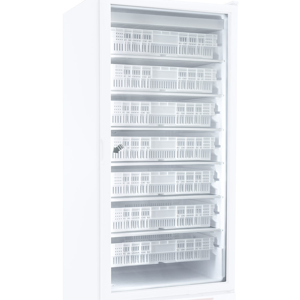 Congélateur statique, porte vitrée, 525 litres, GN2/1+600x400, blanc