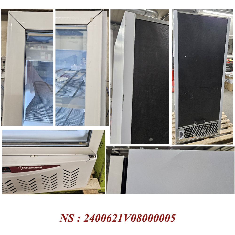 Congélateur statique, porte vitrée, 525 litres, GN2/1+600x400, blanc