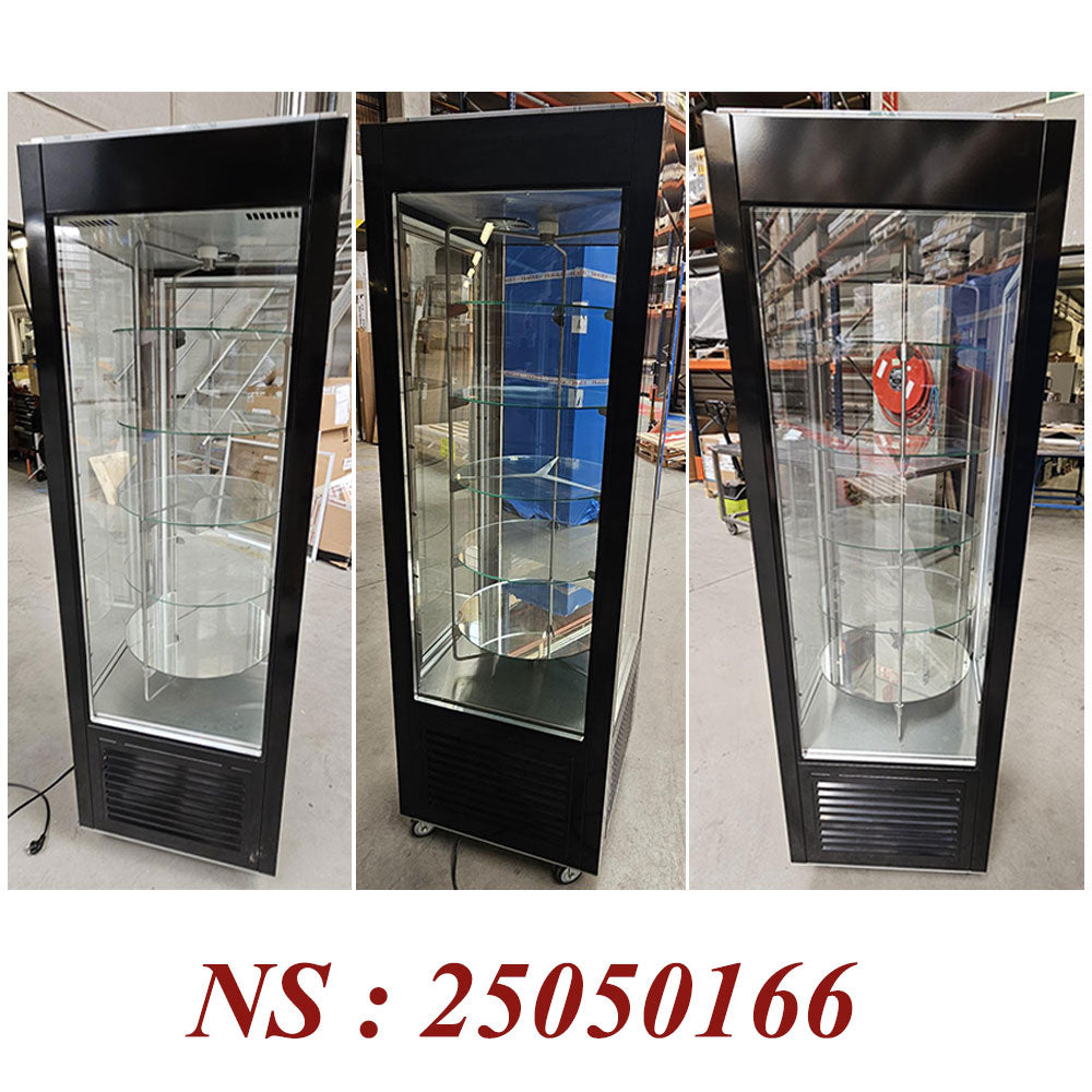 Vitrine panoramique, 5 plateaux tournants, 360 LT, Noire