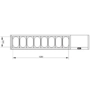 Structure réfrigérée GN 8x1/4 avec couvercle Diamond, container en acier inoxydable pour stockage froid.