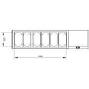 Structure réfrigérée GN 6x1/3, avec vitre droite