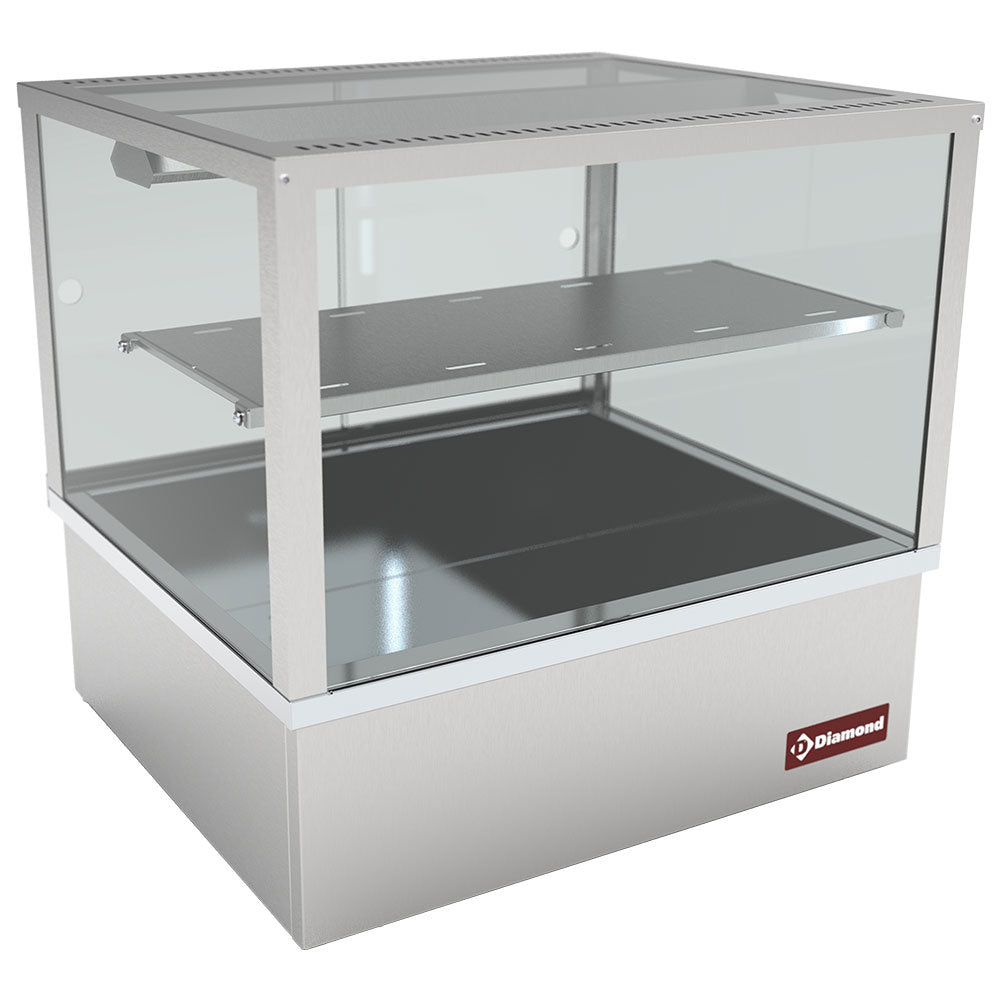 Vitrine chauffante, bain-marie 2x GN 1/1, panoramique