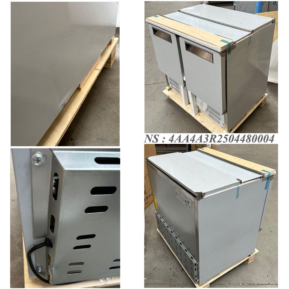 Saladette avec couvercle 2x GN1/1+3x GN 1/6-150 mm + reserve 2 portes GN 1/1