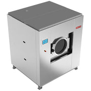 Lave-linge industriel Diamond à super essorage en inox, capacité de 40 kg, vue de face avec porte en acier inoxydable.