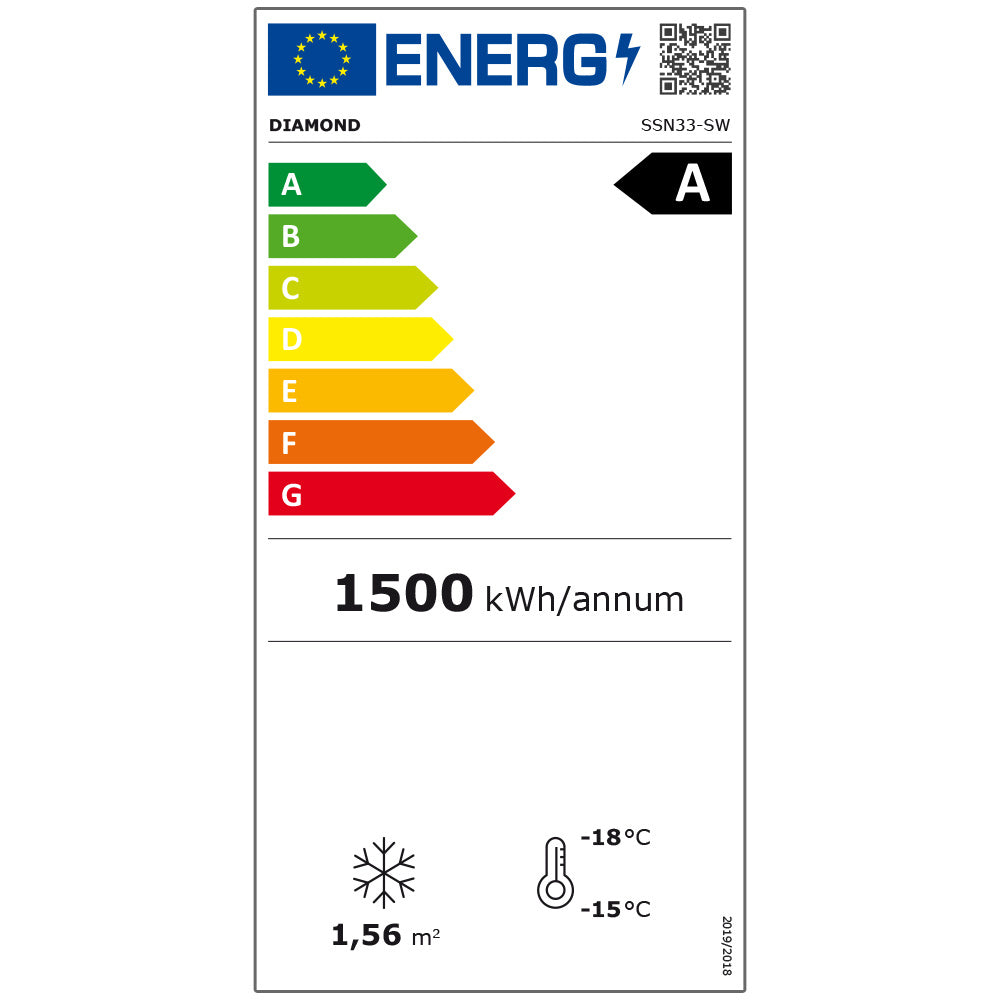 Vitrine ventilée négative vitrée 221 litres - 7 niveaux fixes - BLANCHE