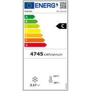 Vitrine ventilée négative vitrée 374  litres - 5 niveaux fixes avec caisson lumineux - NOIRE