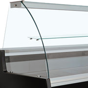 Vitrine réfrigérée Diamond avec vitre bombée ventilée, réserve intégrée, finition noire pour exposition de produits alimentaires.