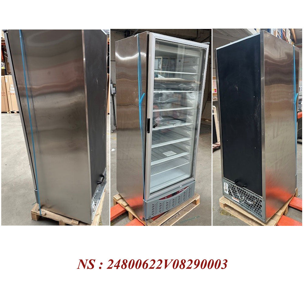 Congélateur statique, vitrée, 525 litres, GN2/1+600x400, inox