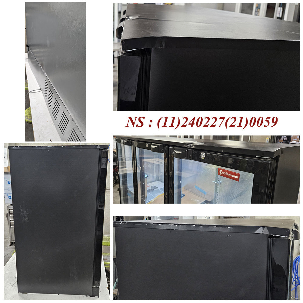 Refroidisseur de bouteilles ventilé, "Back Bar" 3 portes battantes