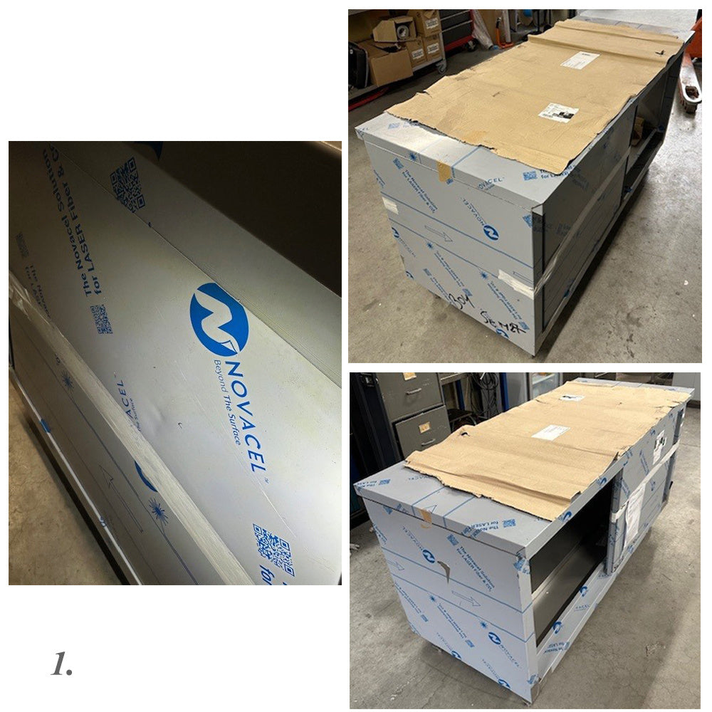 Table sur armoire neutre "traversante centrale"