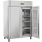 Armoire frigorifique ventilée 1200 Lit. 2 portes GN 2/1, sur roues, 2 avec freins