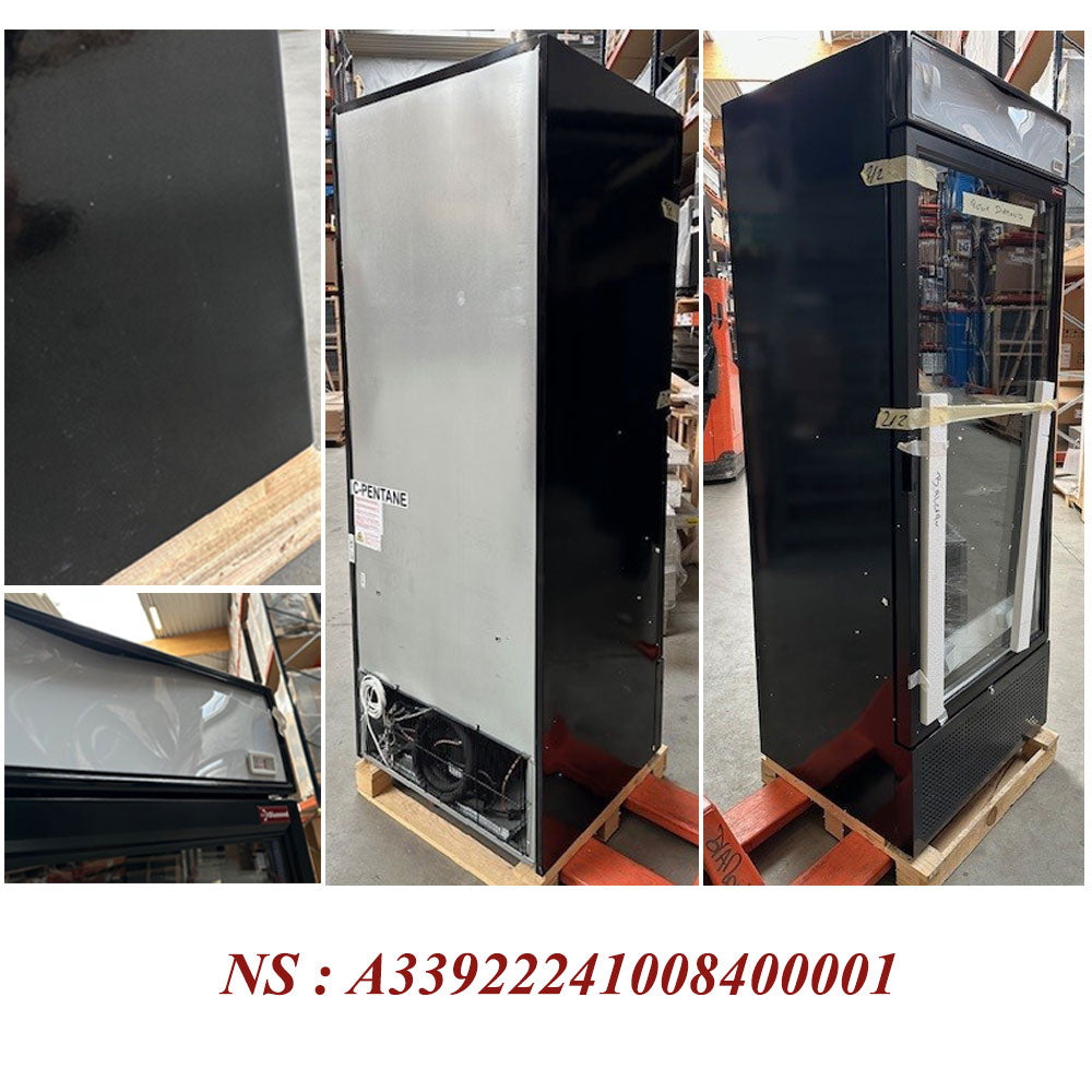 Vitrine ventilée positive 715 litres NOIRE avec caisson lumineux
