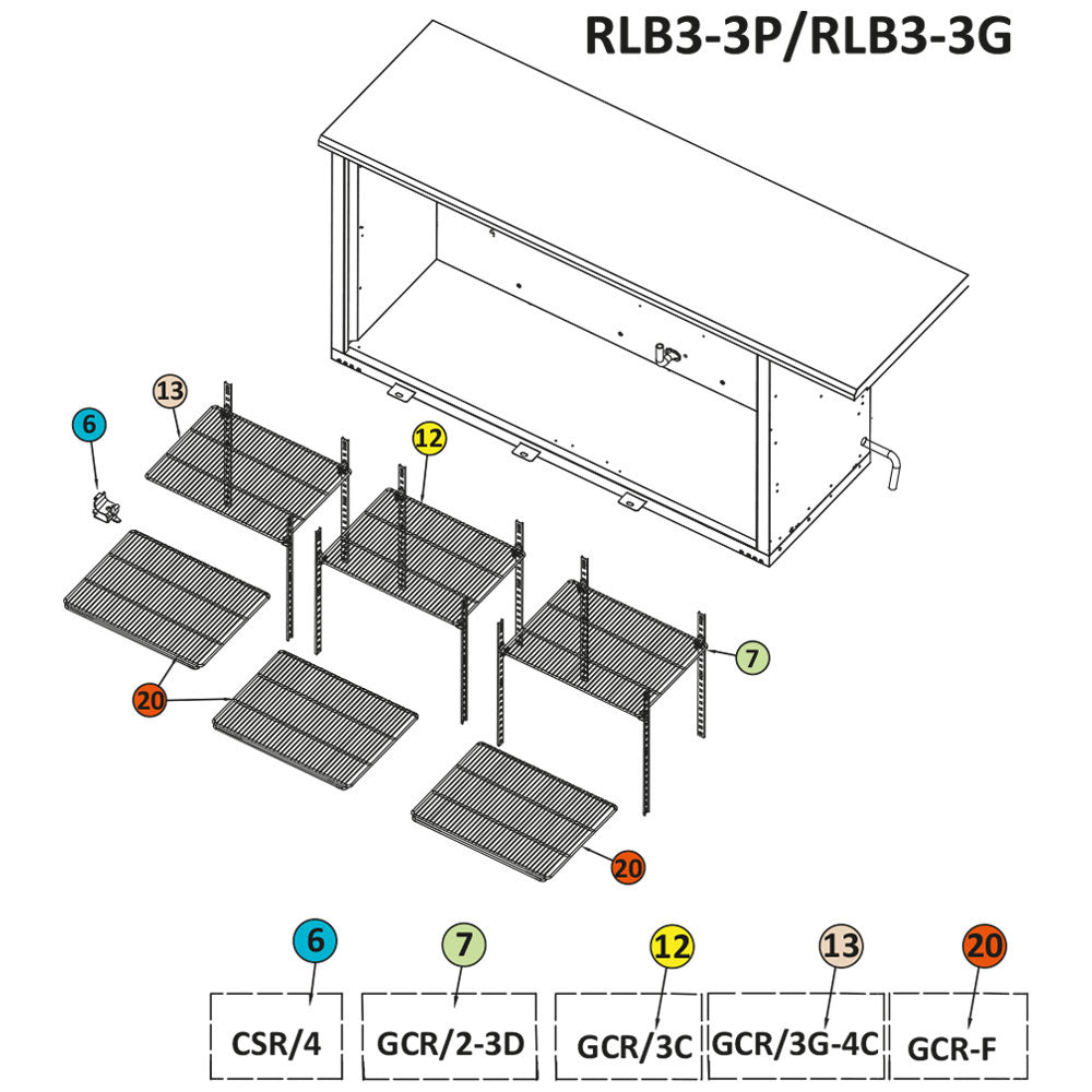 Clips (Kit 4 pièces) support grilles RLB...