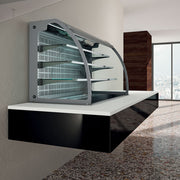 Mural avec top et vitrine sur 3 niveaux ouverte (avec rideau), réfrigérés, ventilés, 5x GN 1/1 (sans unité hermétique)