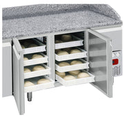 Table frigo 3 portes 600x400, 2 tiroirs neutres (8x bacs 600x400) + tiroir ustensiles