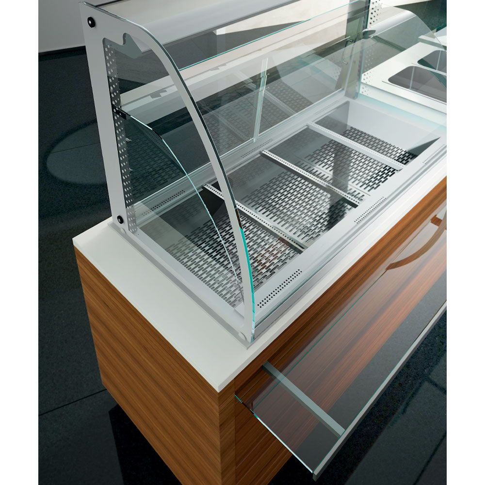 Élément vitrine chauffante, humidifiée et ventilée 4x GN 1/1