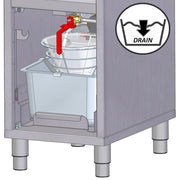 Friteuse électrique avec système de filtration, 1 cuve 16 lit., sur meuble