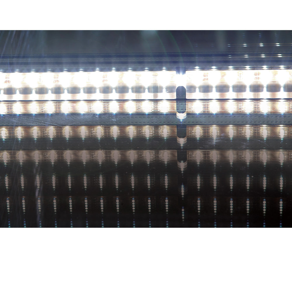 Buffet chauffant mural, bain marie, 4x GN1/1-150 (Bois Wengé)