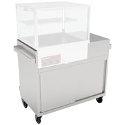 Meuble inox support vitrine VBME-2X, sur roulettes