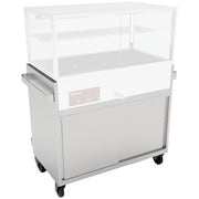 Meuble inox support vitrine VBME-3X, sur roulettes