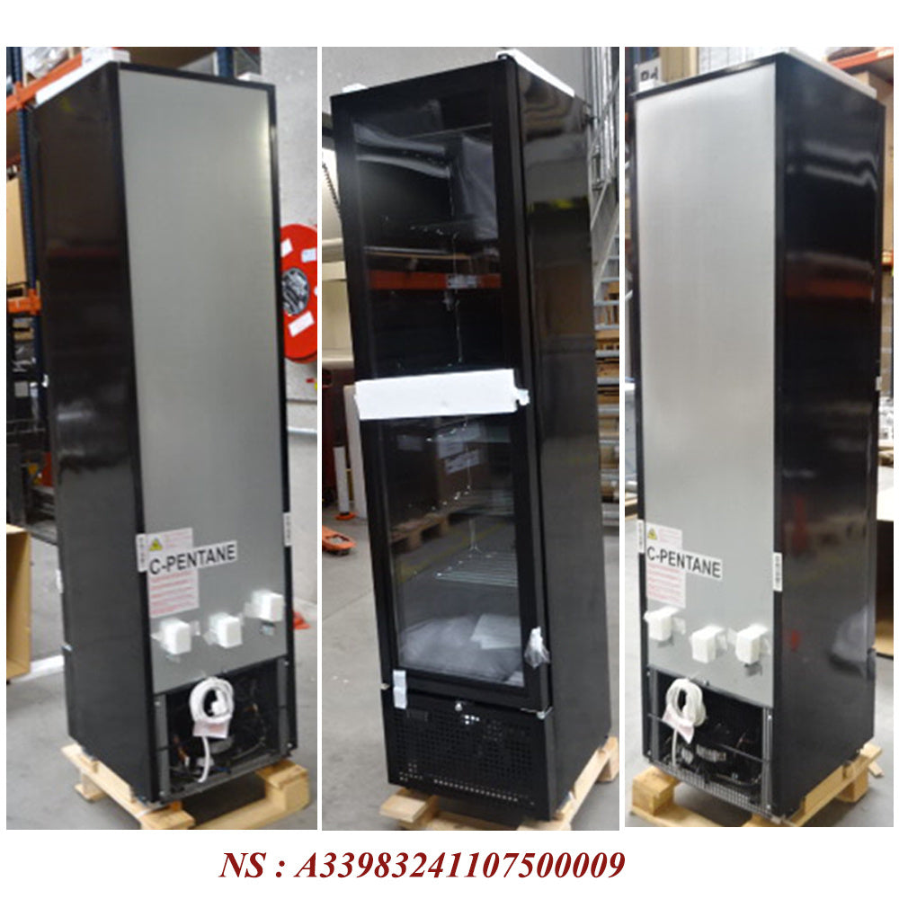 Vitrine ventilée négative vitrée 221 litres - 7 niveaux fixes - NOIRE