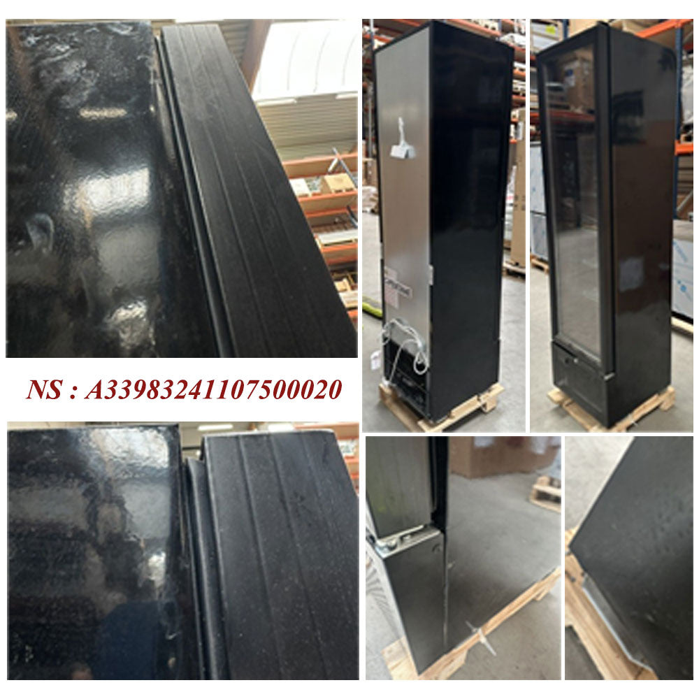 Vitrine ventilée négative vitrée 221 litres - 7 niveaux fixes - NOIRE