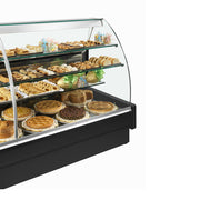 Vitrine réfrigérée Diamond avec comptoir vitrine statique, vitre courbe, tiroirs de chargement, finition noire, sans réserve.