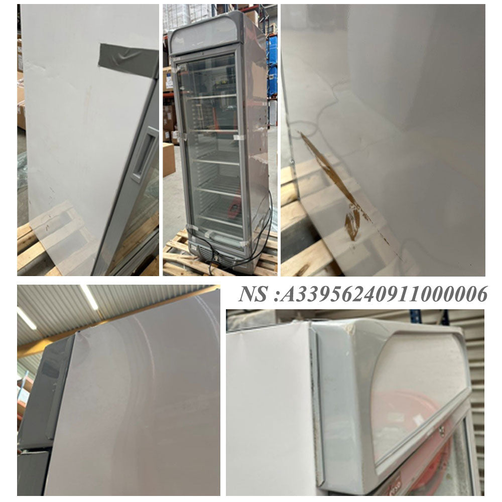 Vitrine ventilée négative vitrée 374  litres - 5 niveaux fixes avec caisson lumineux - BLANCHE