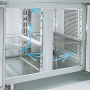 Table de congélation murale Diamond avec ventilation, 2 portes GN 1/1, capacité de 260 litres, modèle pour stockage professionnel