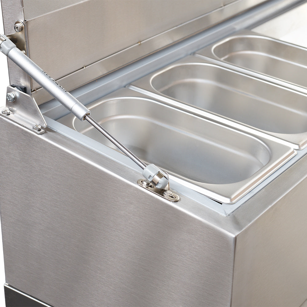 Table frigorifique ventilée, 3 portes GN 1/1, 405 Lit.& structure réfrigérée 10x GN1/4