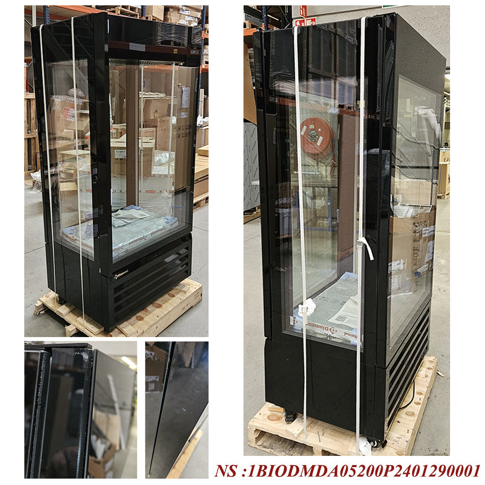 Vitrine "FULL vitrée" 600 Lt., 5 niveaux en verre, ventilée - ICE CREAM & PASTRY - NOIR