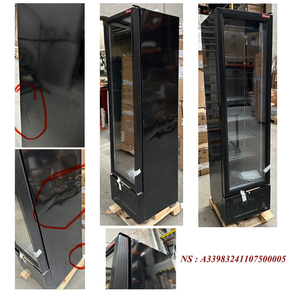 Vitrine ventilée négative vitrée 221 litres - 7 niveaux fixes - NOIRE