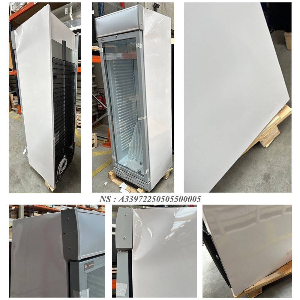 Vitrine ventilée positive 382 litres BLANCHE avec caisson lumineux