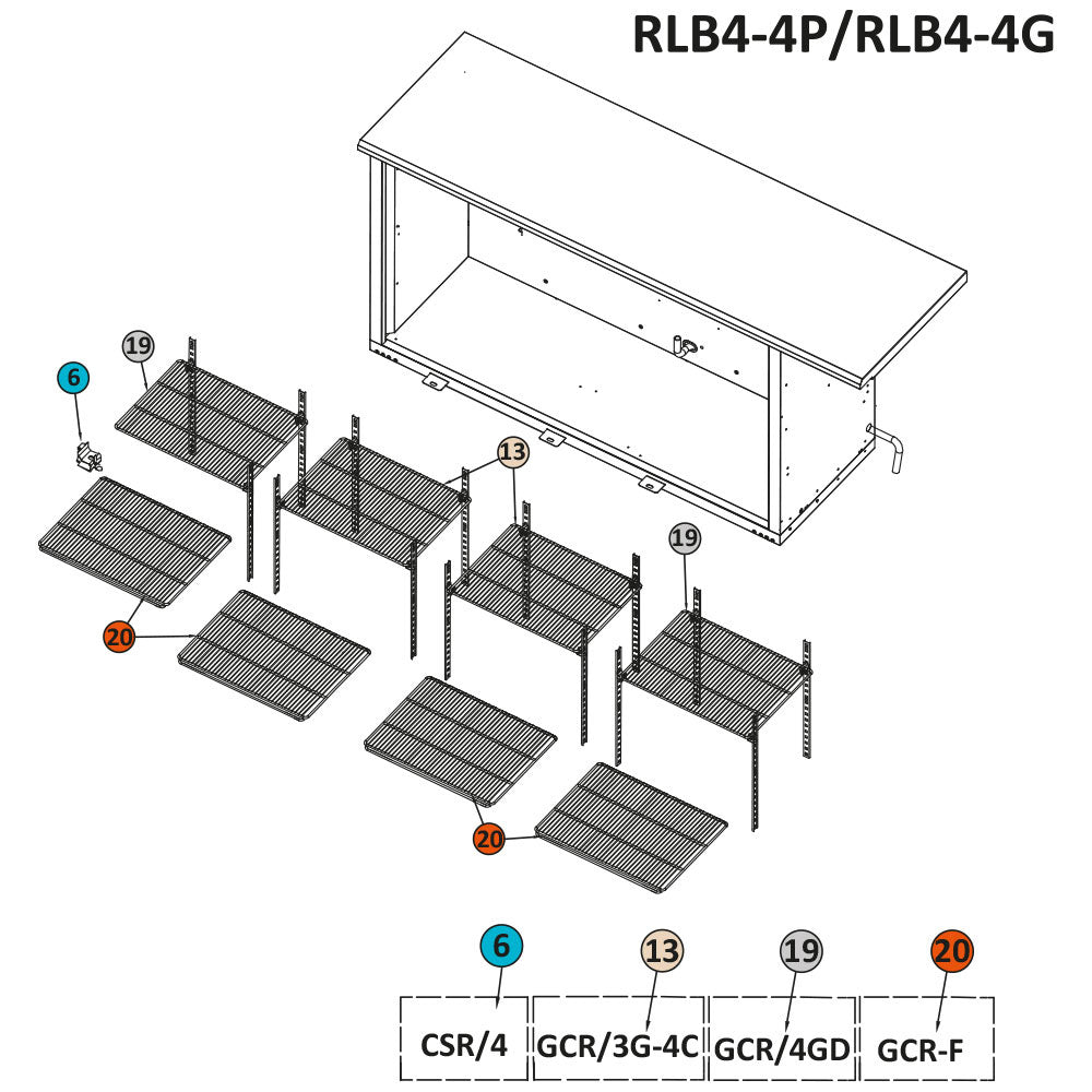 Clips (Kit 4 pièces) support grilles RLB...